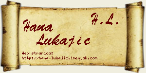 Hana Lukajić vizit kartica